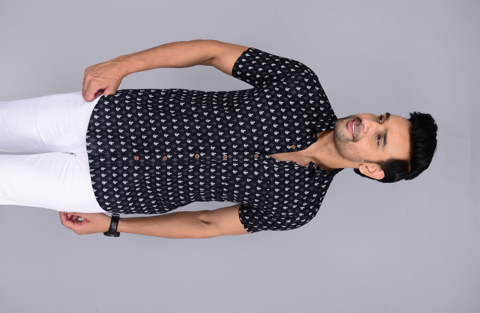 Black Jaipuri Printed Shirt