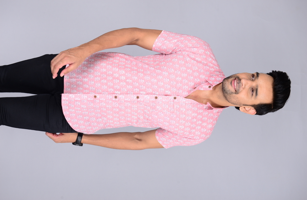 Jaipuri Printed Shirt In Onion Pink