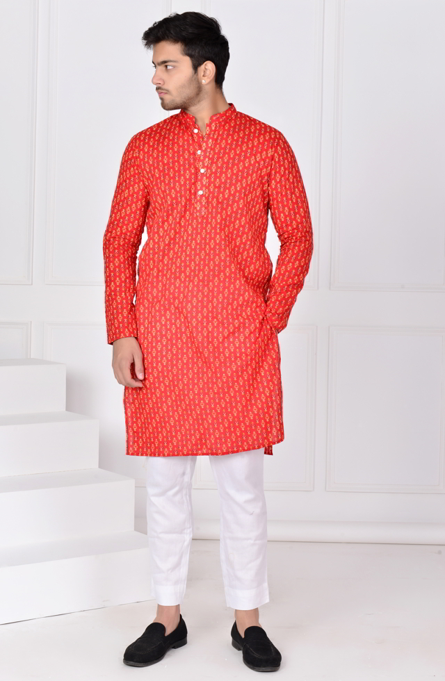 Men Special Kurta In Red