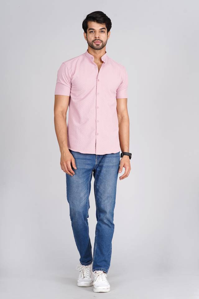 Onion Pink Popcorn Casual Shirt